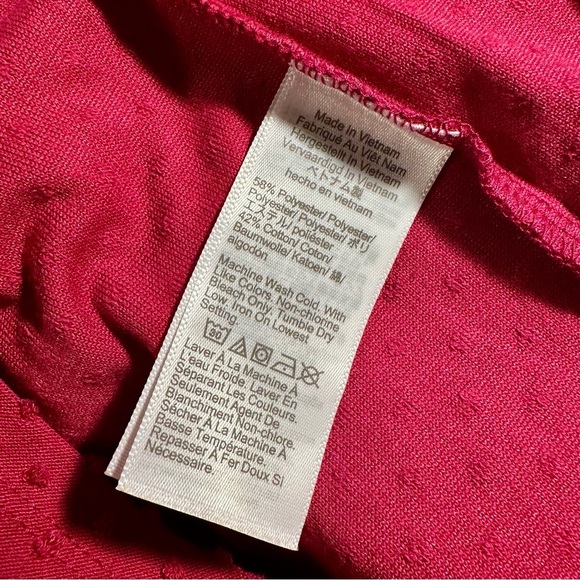 NWT J. Crew Factory Magenta ‘Poet-Sleeve Clip-Dot’ Top Size XXS - Picture 9 of 12